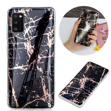 Black Galvanized Rose Gold Marble Phone Back Cover for Samsung Galaxy A41