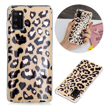 Leopard Galvanized Rose Gold Marble Phone Back Cover for Samsung Galaxy A41