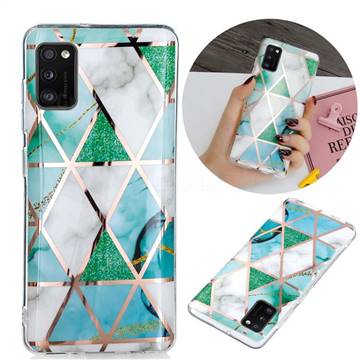 Green White Galvanized Rose Gold Marble Phone Back Cover for Samsung Galaxy A41
