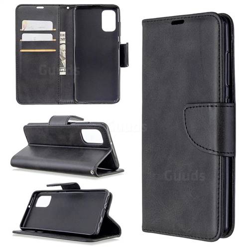 Classic Sheepskin PU Leather Phone Wallet Case for Samsung Galaxy A41 - Black
