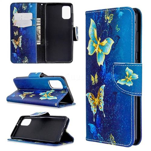 Golden Butterflies Leather Wallet Case for Samsung Galaxy A41