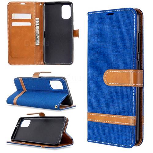 Jeans Cowboy Denim Leather Wallet Case for Samsung Galaxy A41 - Sapphire