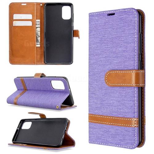 Jeans Cowboy Denim Leather Wallet Case for Samsung Galaxy A41 - Purple