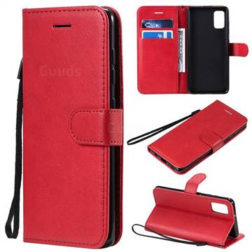 Retro Greek Classic Smooth PU Leather Wallet Phone Case for Samsung Galaxy A41 - Red