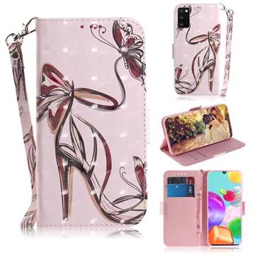 Butterfly High Heels 3D Painted Leather Wallet Phone Case for Samsung Galaxy A41