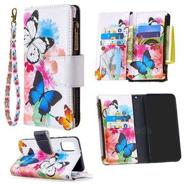 Vivid Flying Butterflies Binfen Color BF03 Retro Zipper Leather Wallet Phone Case for Samsung Galaxy A41