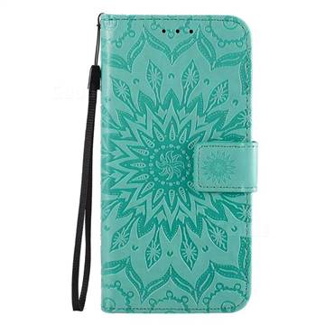 Embossing Sunflower Leather Wallet Case for Samsung Galaxy A41 - Green ...