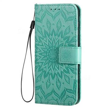 Embossing Sunflower Leather Wallet Case for Samsung Galaxy A41 - Green ...