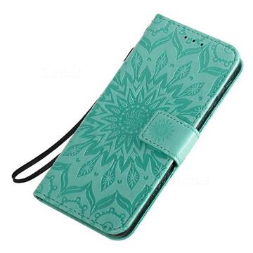 Embossing Sunflower Leather Wallet Case for Samsung Galaxy A41 - Green ...