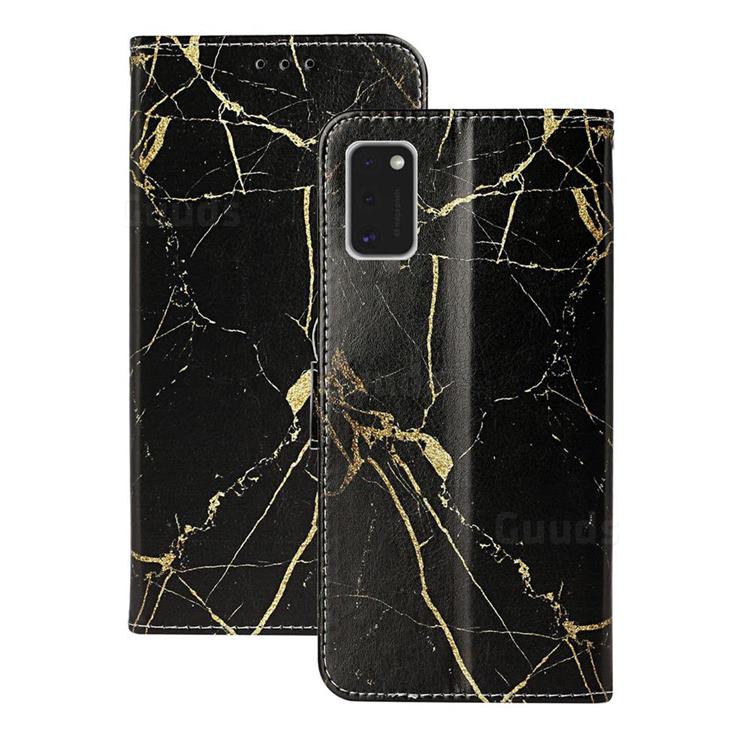 Black Gold Marble PU Leather Wallet Case for Samsung Galaxy A41