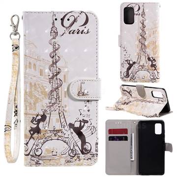 Tower Couple 3D Painted Leather Wallet Phone Case for Samsung Galaxy A41