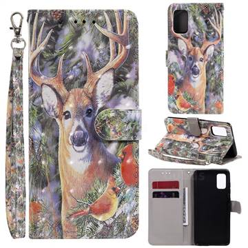 Elk Deer 3D Painted Leather Wallet Phone Case for Samsung Galaxy A41