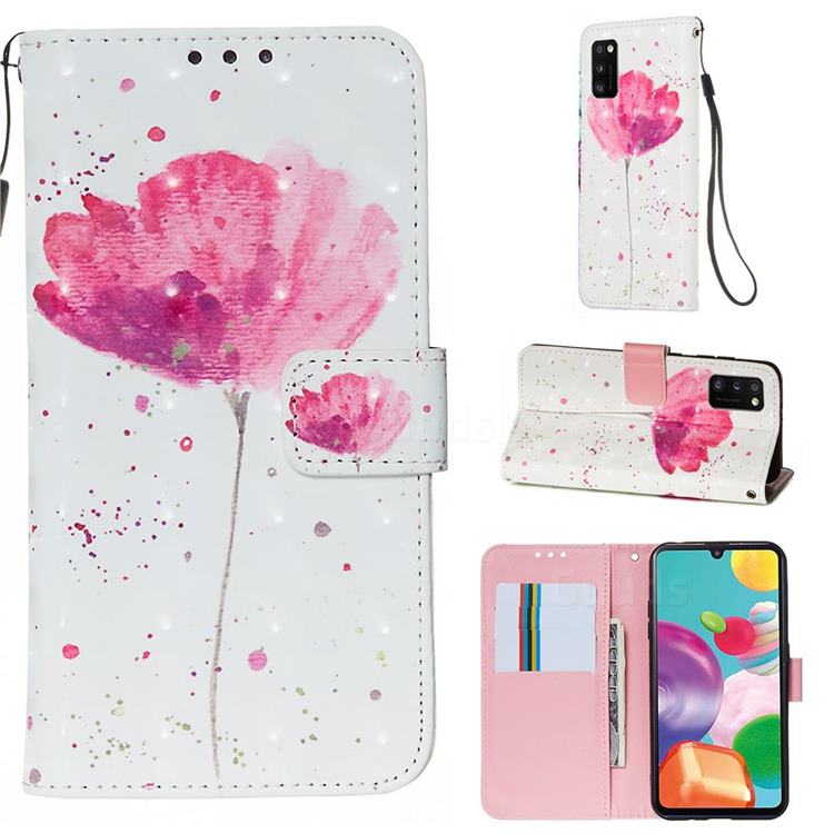 Watercolor 3D Painted Leather Wallet Case for Samsung Galaxy A41