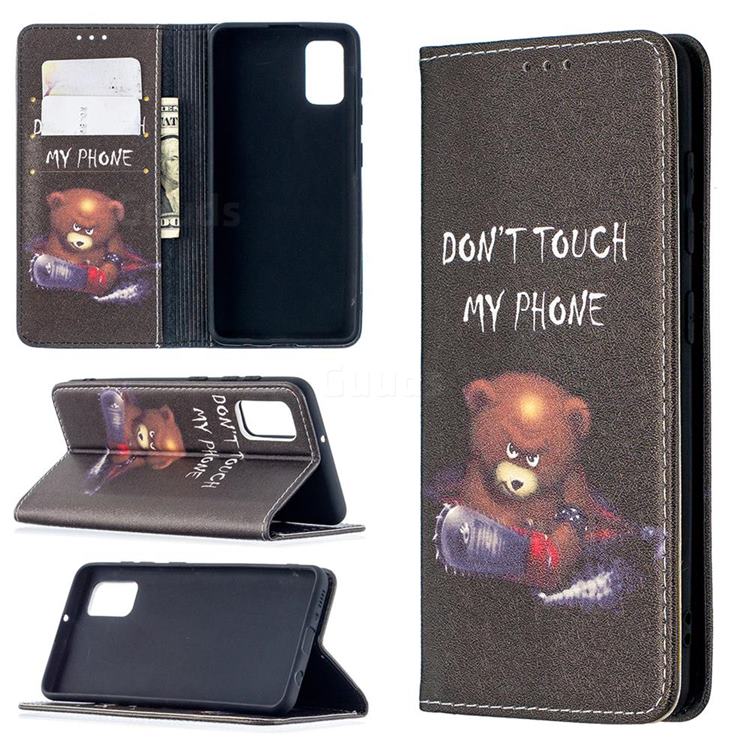 Chainsaw Bear Slim Magnetic Attraction Wallet Flip Cover for Samsung Galaxy A41