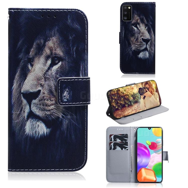 Lion Face PU Leather Wallet Case for Samsung Galaxy A41