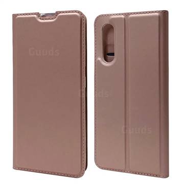 Ultra Slim Card Magnetic Automatic Suction Leather Wallet Case for Samsung Galaxy A41 Japan SC-41A SCV48 - Rose Gold