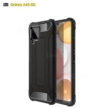 King Kong Armor Premium Shockproof Dual Layer Rugged Hard Cover for Samsung Galaxy A42 5G - Black Gold