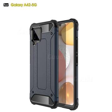 King Kong Armor Premium Shockproof Dual Layer Rugged Hard Cover for Samsung Galaxy A42 5G - Navy