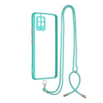 Necklace Cross-body Lanyard Strap Cord Phone Case Cover for Samsung Galaxy A42 5G - Blue