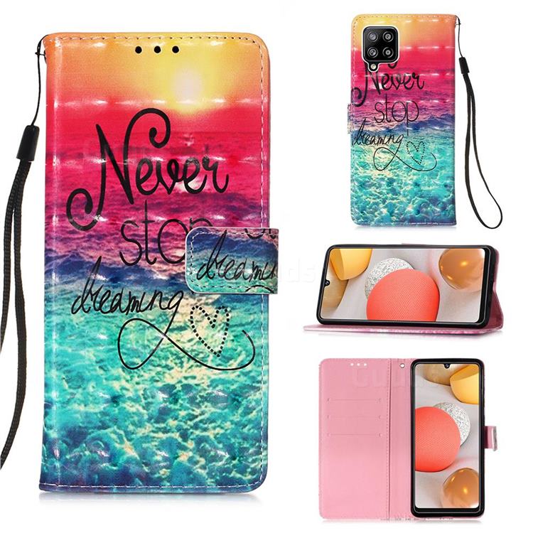 Colorful Dream Catcher 3D Painted Leather Wallet Case for Samsung Galaxy A42 5G