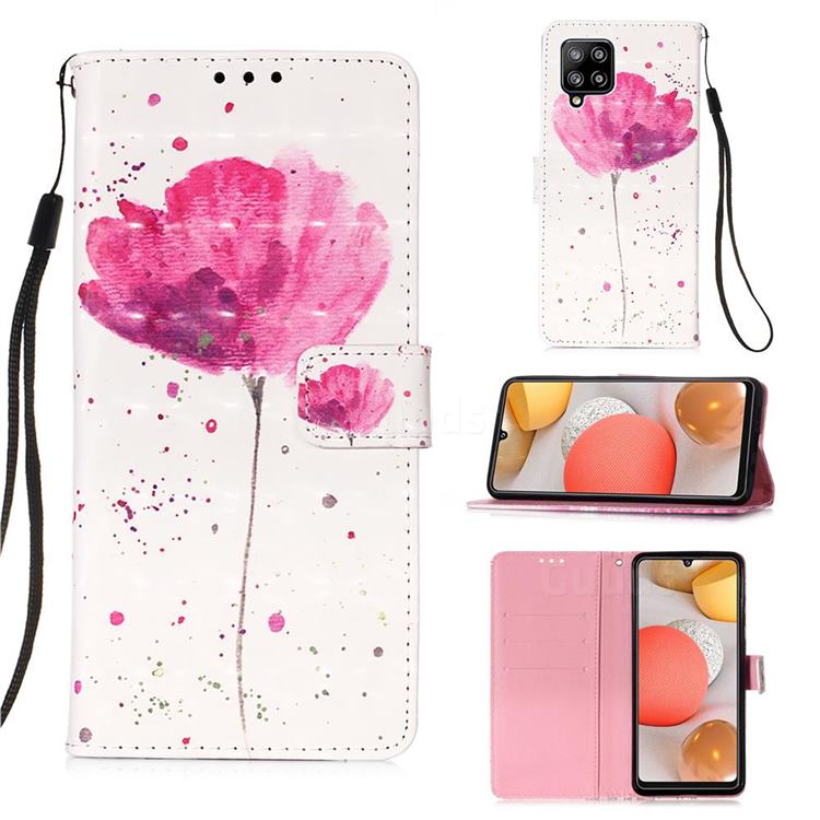Watercolor 3D Painted Leather Wallet Case for Samsung Galaxy A42 5G
