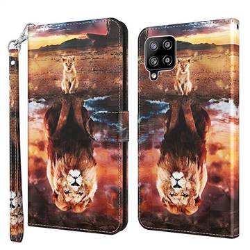 Fantasy Lion 3D Painted Leather Wallet Case for Samsung Galaxy A42 5G
