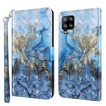 Milky Way Marble 3D Painted Leather Wallet Case for Samsung Galaxy A42 5G