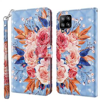 Rose Flower 3D Painted Leather Wallet Case for Samsung Galaxy A42 5G