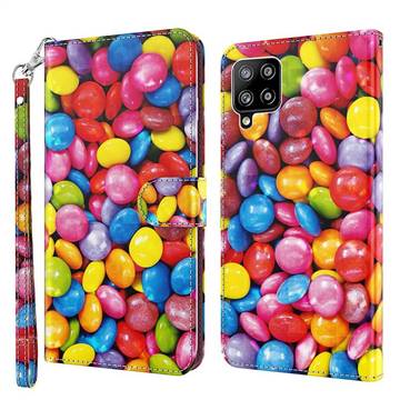 Colorful Jelly Beans 3D Painted Leather Wallet Case for Samsung Galaxy A42 5G