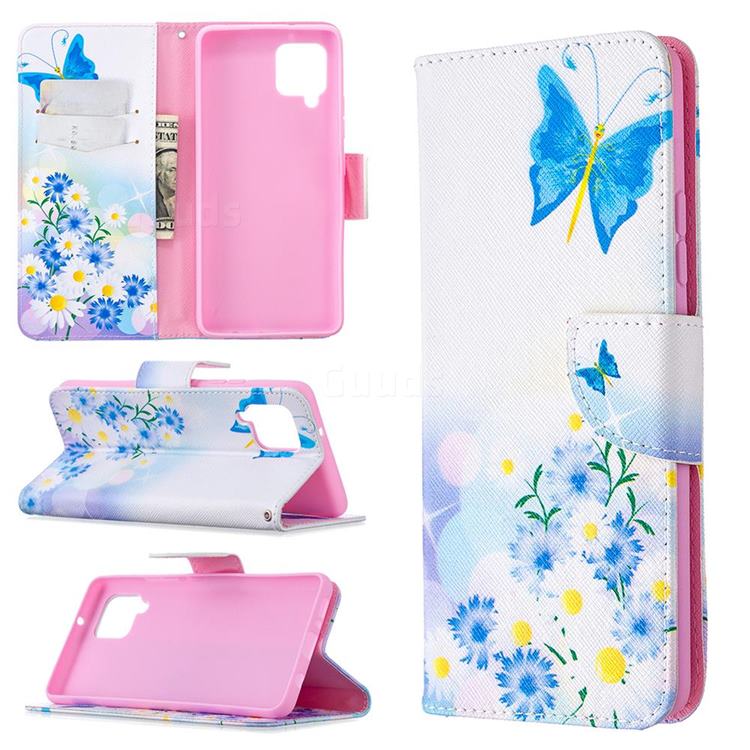 Butterflies Flowers Leather Wallet Case for Samsung Galaxy A42 5G