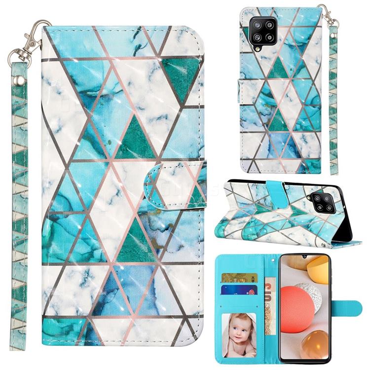 Stitching Marble 3D Leather Phone Holster Wallet Case for Samsung Galaxy A42 5G