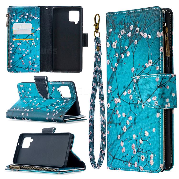 Blue Plum Binfen Color BF03 Retro Zipper Leather Wallet Phone Case for Samsung Galaxy A42 5G