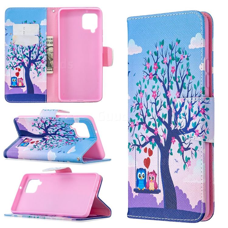 Tree and Owls Leather Wallet Case for Samsung Galaxy A42 5G
