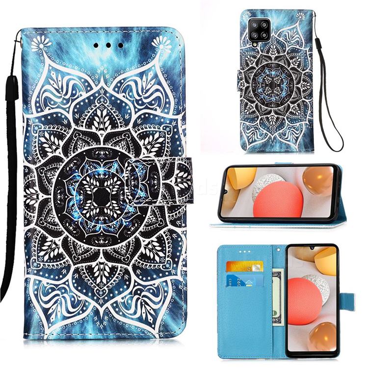 Underwater Mandala Matte Leather Wallet Phone Case for Samsung Galaxy A42 5G