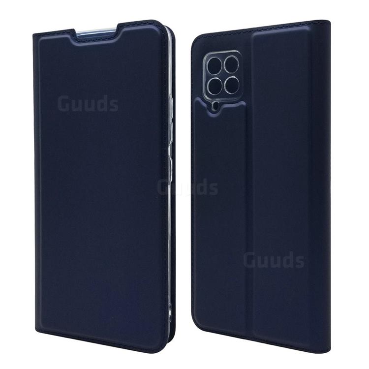 Ultra Slim Card Magnetic Automatic Suction Leather Wallet Case for Samsung Galaxy A42 5G - Royal Blue