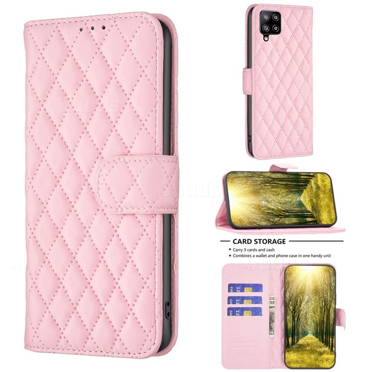Binfen Color BF-14 Fragrance Protective Wallet Flip Cover for Samsung Galaxy A42 5G - Pink