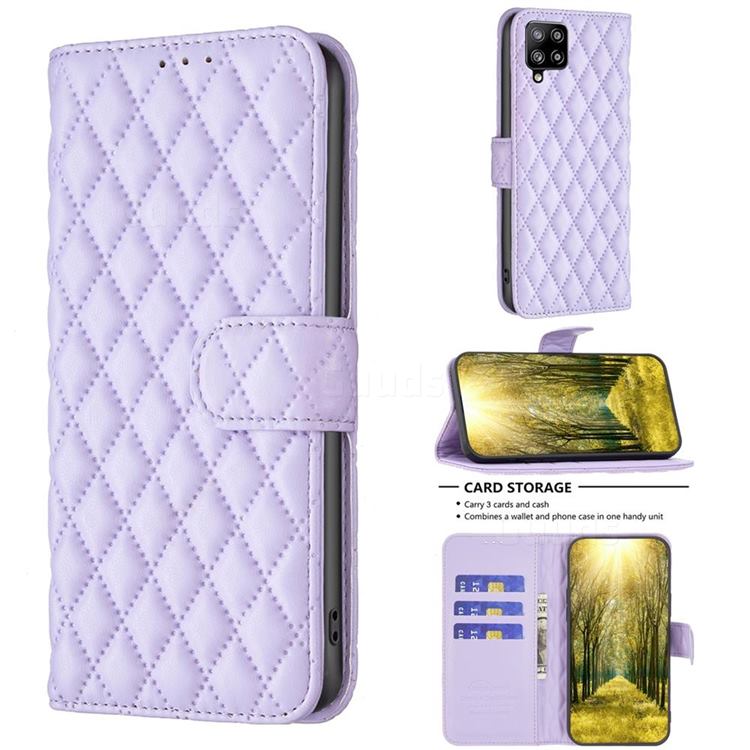 Binfen Color BF-14 Fragrance Protective Wallet Flip Cover for Samsung Galaxy A42 5G - Purple