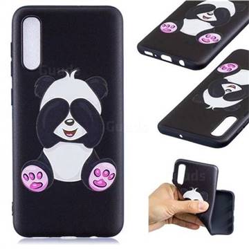 Lovely Panda 3D Embossed Relief Black Soft Back Cover for Samsung Galaxy A50