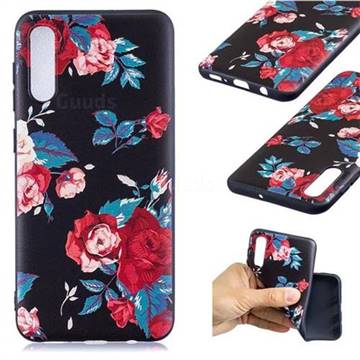 Safflower 3D Embossed Relief Black Soft Back Cover for Samsung Galaxy A50