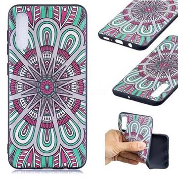 Mandala 3D Embossed Relief Black Soft Back Cover for Samsung Galaxy A50