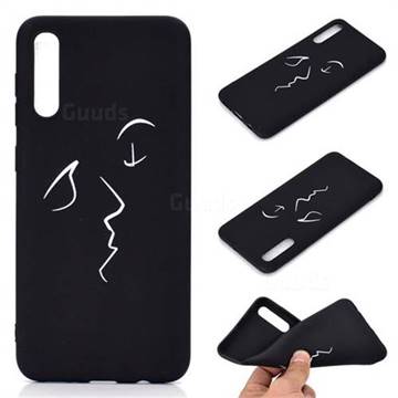 Smiley Chalk Drawing Matte Black TPU Phone Cover for Samsung Galaxy A50