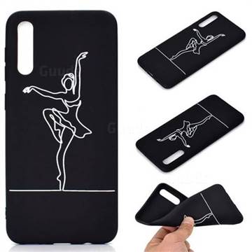 Dancer Chalk Drawing Matte Black TPU Phone Cover for Samsung Galaxy A50