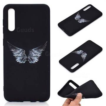 Wings Chalk Drawing Matte Black TPU Phone Cover for Samsung Galaxy A50