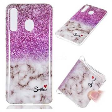 Love Smoke Purple Soft TPU Marble Pattern Phone Case for Samsung Galaxy A50