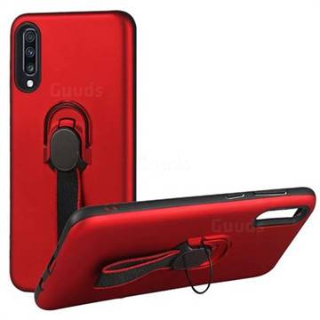Raytheon Multi-function Ribbon Stand Back Cover for Samsung Galaxy A50 - Red