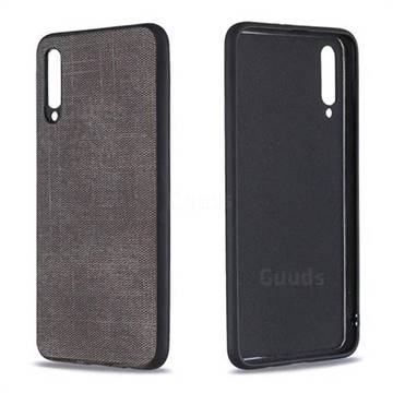 Canvas Cloth Coated Soft Phone Cover for Samsung Galaxy A50 - Dark Gray