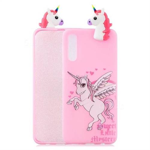 Wings Unicorn Soft 3D Climbing Doll Soft Case for Samsung Galaxy A50