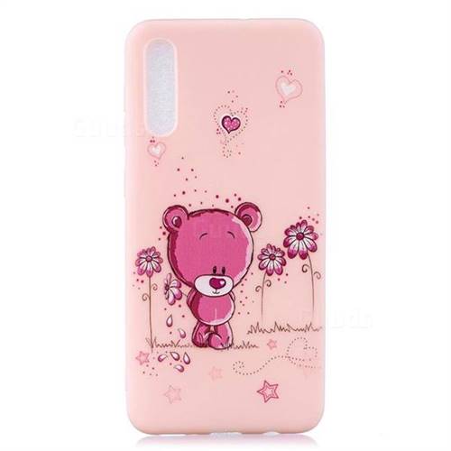 Pink Flower Bear Soft Kiss Candy Hand Strap Silicone Case for