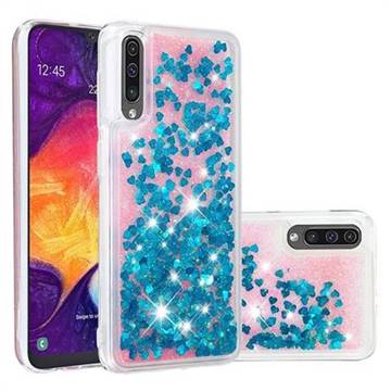 Dynamic Liquid Glitter Quicksand Sequins TPU Phone Case for Samsung Galaxy A50 - Blue
