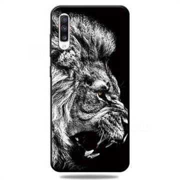 Lion 3D Embossed Relief Black TPU Cell Phone Back Cover for Samsung Galaxy A50